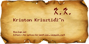 Kriston Krisztián névjegykártya